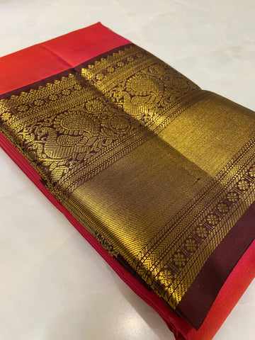 Pure Zari handloom Kanjeevaram silk mark certified saree