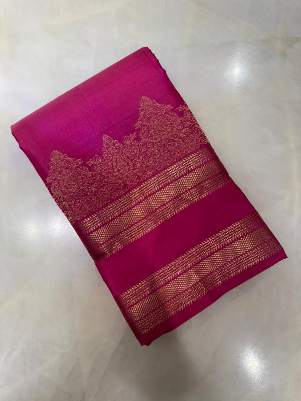 Pure zari handloom Kanjeevaram silk mark certified saree
