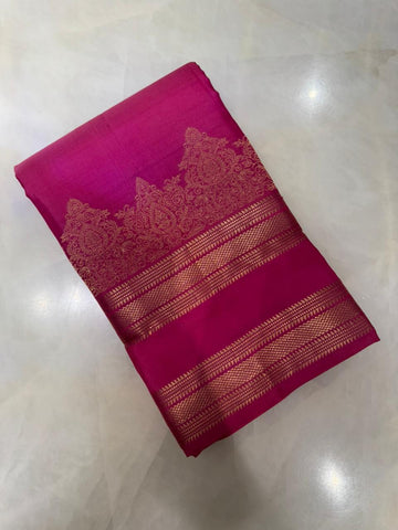 Pure zari handloom Kanjeevaram silk mark certified saree