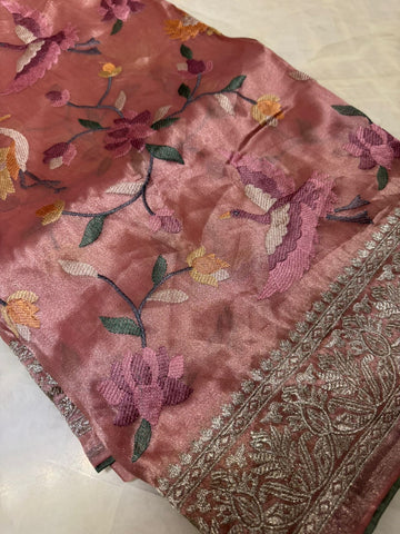Pure tissue organza saree