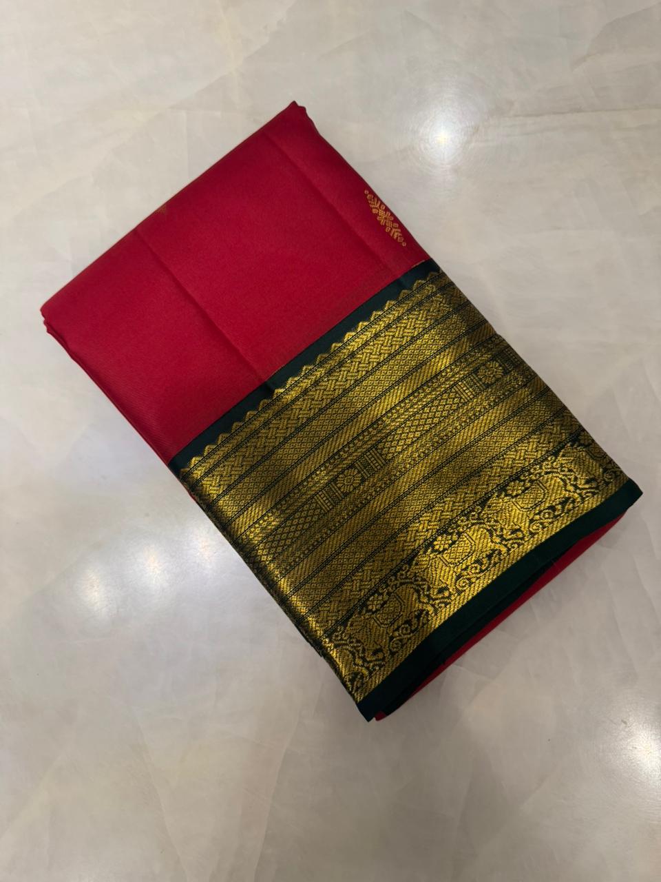Pure zari handloom Kanjeevaram silk mark certified saree