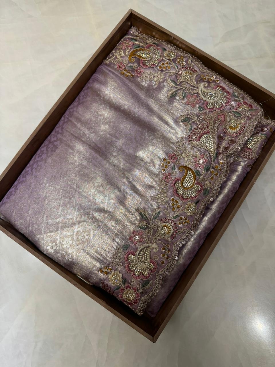 Designer Pure mix tissue silk saree