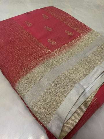 Premium quality wrinkle crepe silk saree