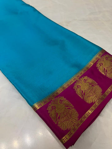 Pure crepe mysore silk saree 100 GSM silk mark certified