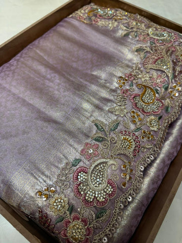 Designer Pure mix tissue silk saree