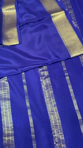 Pure crepe mysore silk saree silk mark certified 100 GSM