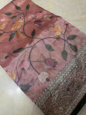 Pure tissue organza saree