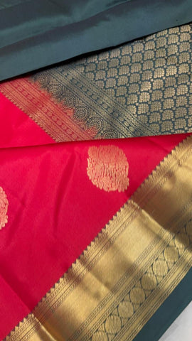 Pure zari handloom Kanjeevaram silk mark certified saree