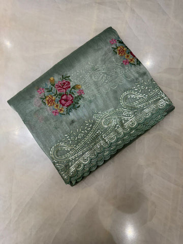 Pure tissue organza saree