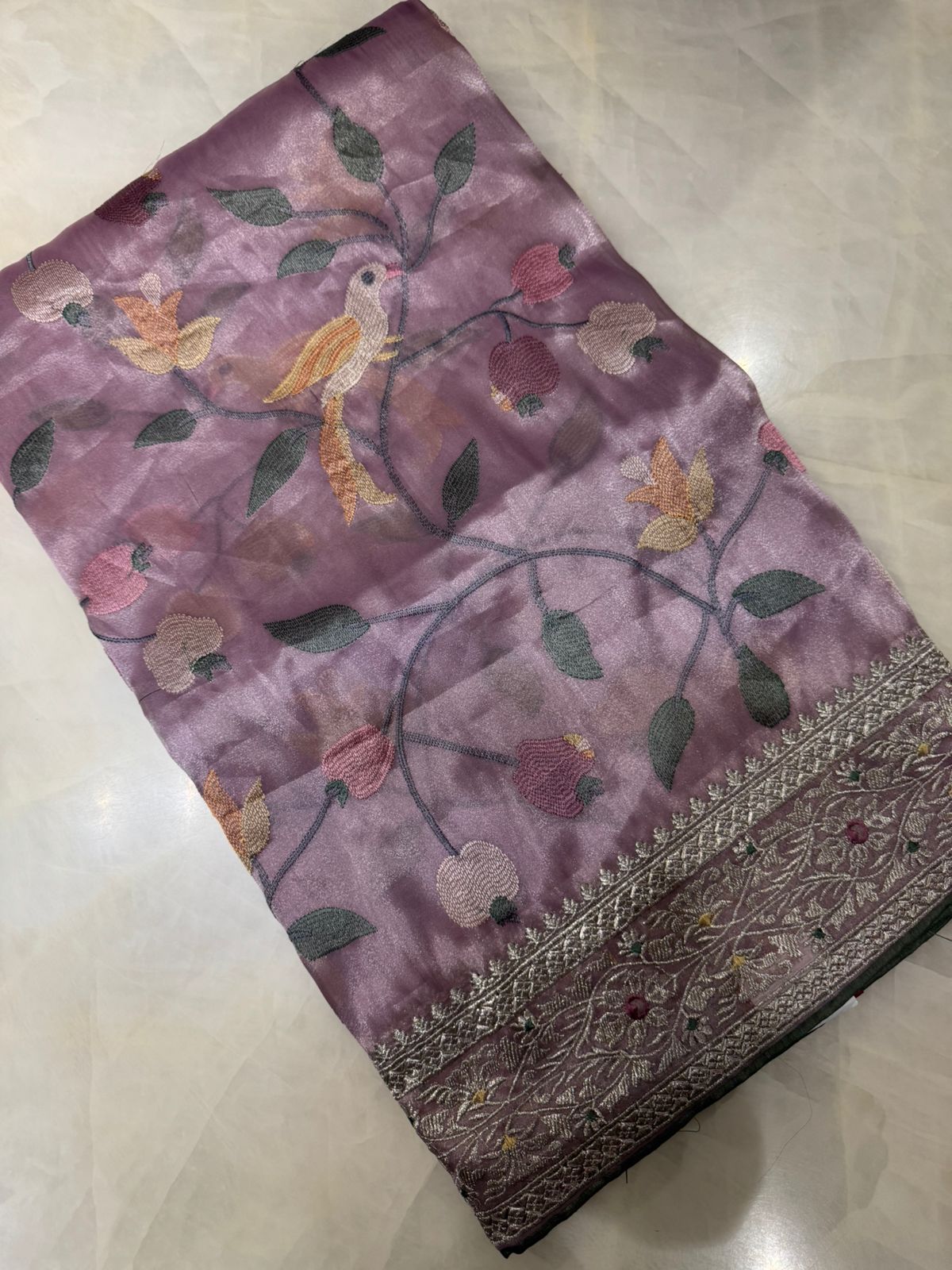 Pure tissue organza saree