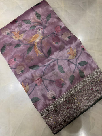 Pure tissue organza saree