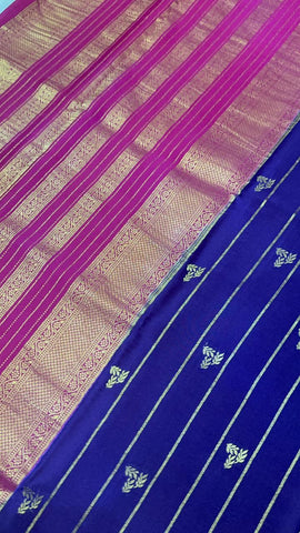 Pure crepe mysore silk saree silk mark certified 120 GSM