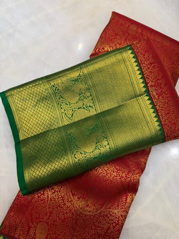 Pure zari handloom Kanjeevaram silk mark certified saree