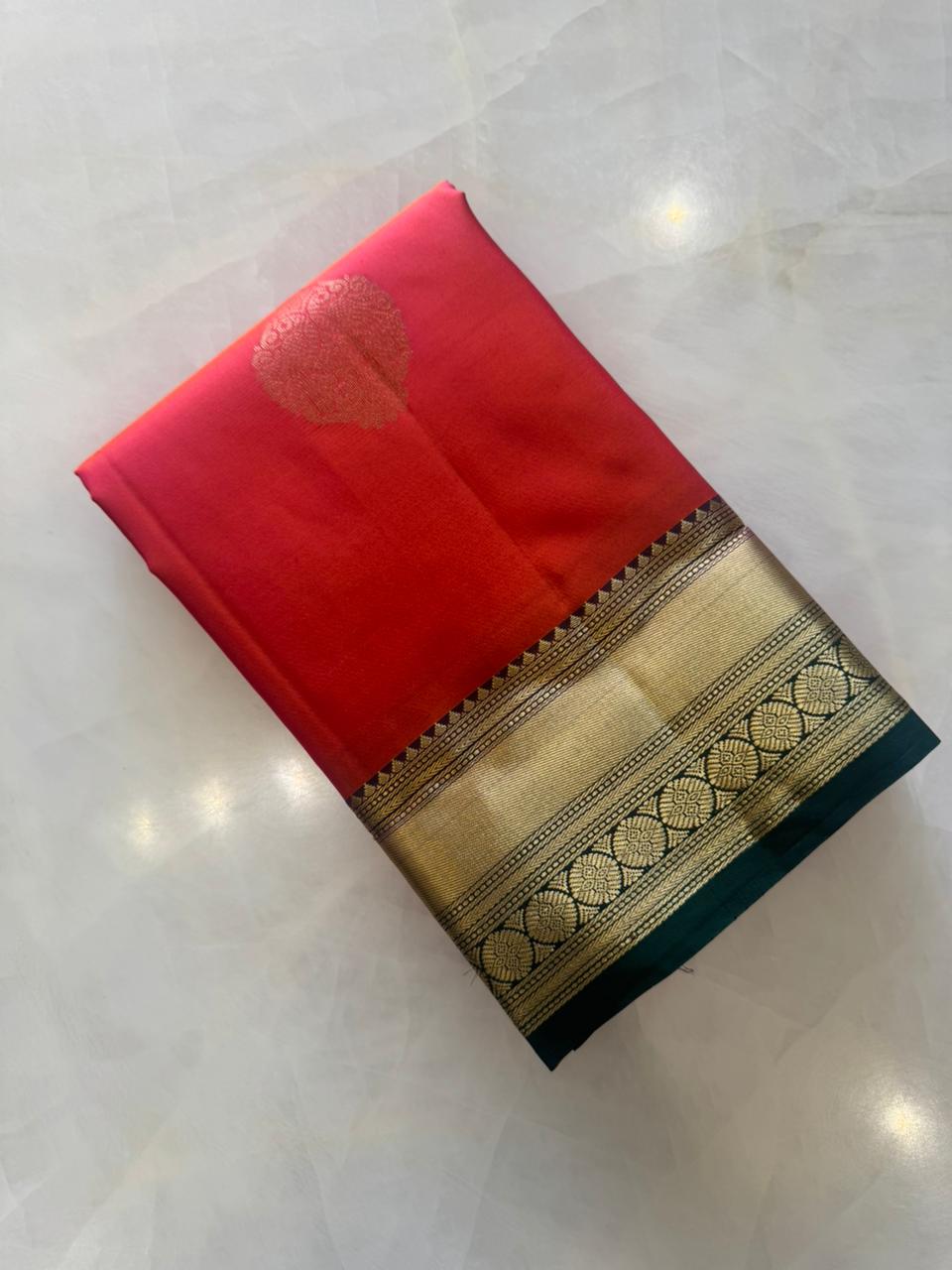 Pure zari handloom Kanjeevaram silk mark certified saree