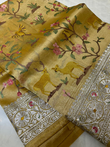 Pure tissue organza saree