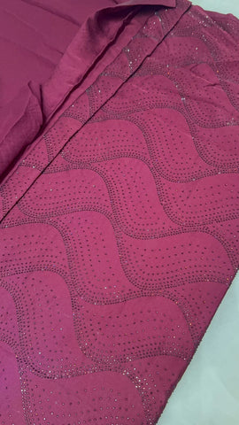 Pure Chinnon saree with stonework