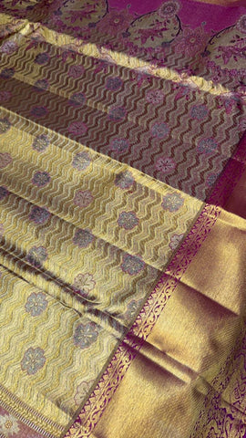 Pure 2G zari handloom Kanjeevaram silk mark certified saree