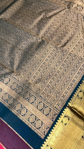 Pure Zari handloom Kanjeevaram silk mark certified saree