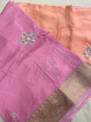 Premium dual tone organza saree