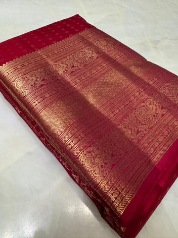 Pure zari handloom Kanjeevaram silk mark certified saree