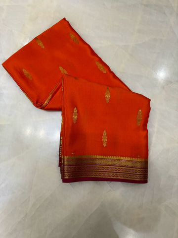 Pure Crepe Mysore Silk Certified Saree 100 GSM