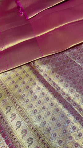 Pure 1G zari handloom Kanjeevaram silk mark certified saree