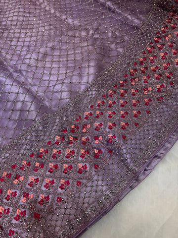 Semi stitched fancy lehenga with self dupatta and blouse