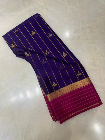 Pure crepe mysore silk saree silk mark certified 120 GSM