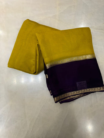 Pure wrinkle crepe silk saree💜