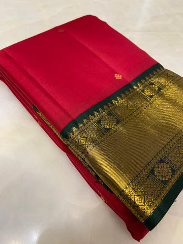 Pure Zari handloom Kanjeevaram silk mark certified saree