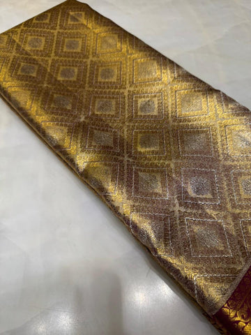 Pure 2G zari handloom Kanjeevaram silk mark certified saree