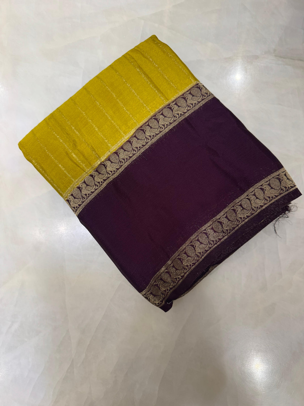 Pure wrinkle crepe silk saree