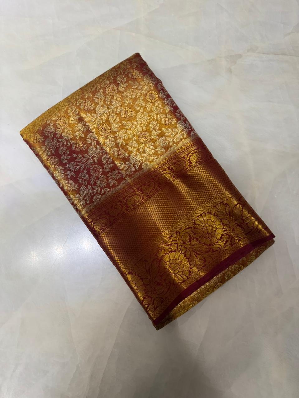 Half mix Kanjeevaram silk saree
