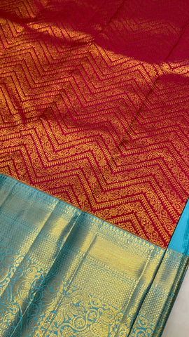 Pure 1G zari handloom Kanjeevaram silk mark certified saree