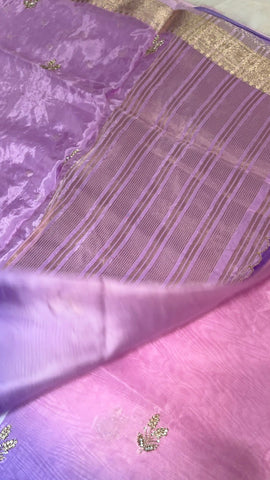 Premium dual tone organza saree