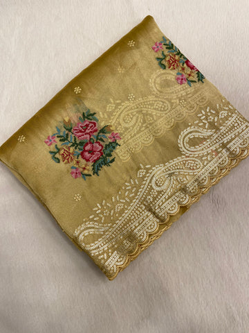 Pure tissue organza saree