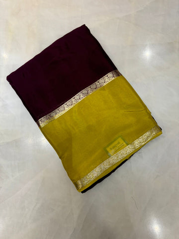Pure wrinkle crepe silk saree
