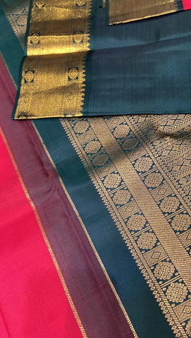 Pure Zari handloom Kanjeevaram silk mark certified saree