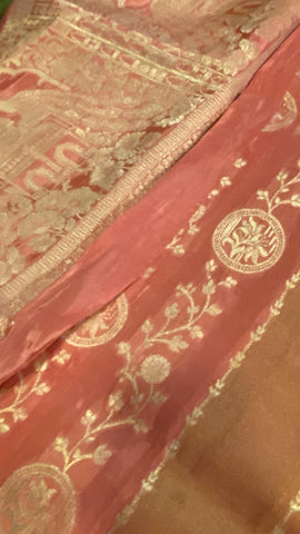 Pure Chinnon Saree
(Peach)