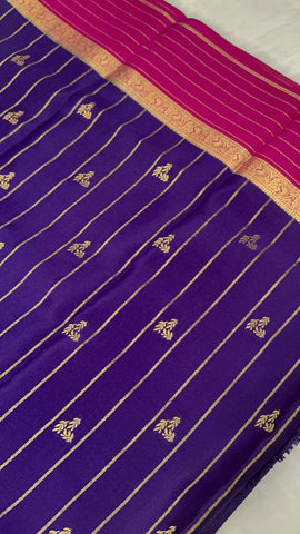 Pure crepe mysore silk saree silk mark certified 120 GSM