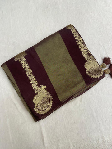 Premium Viscose Silk Saree(Coffee colour)