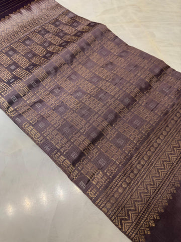 Pure handloom Kanjeevaram soft silk mark certified saree