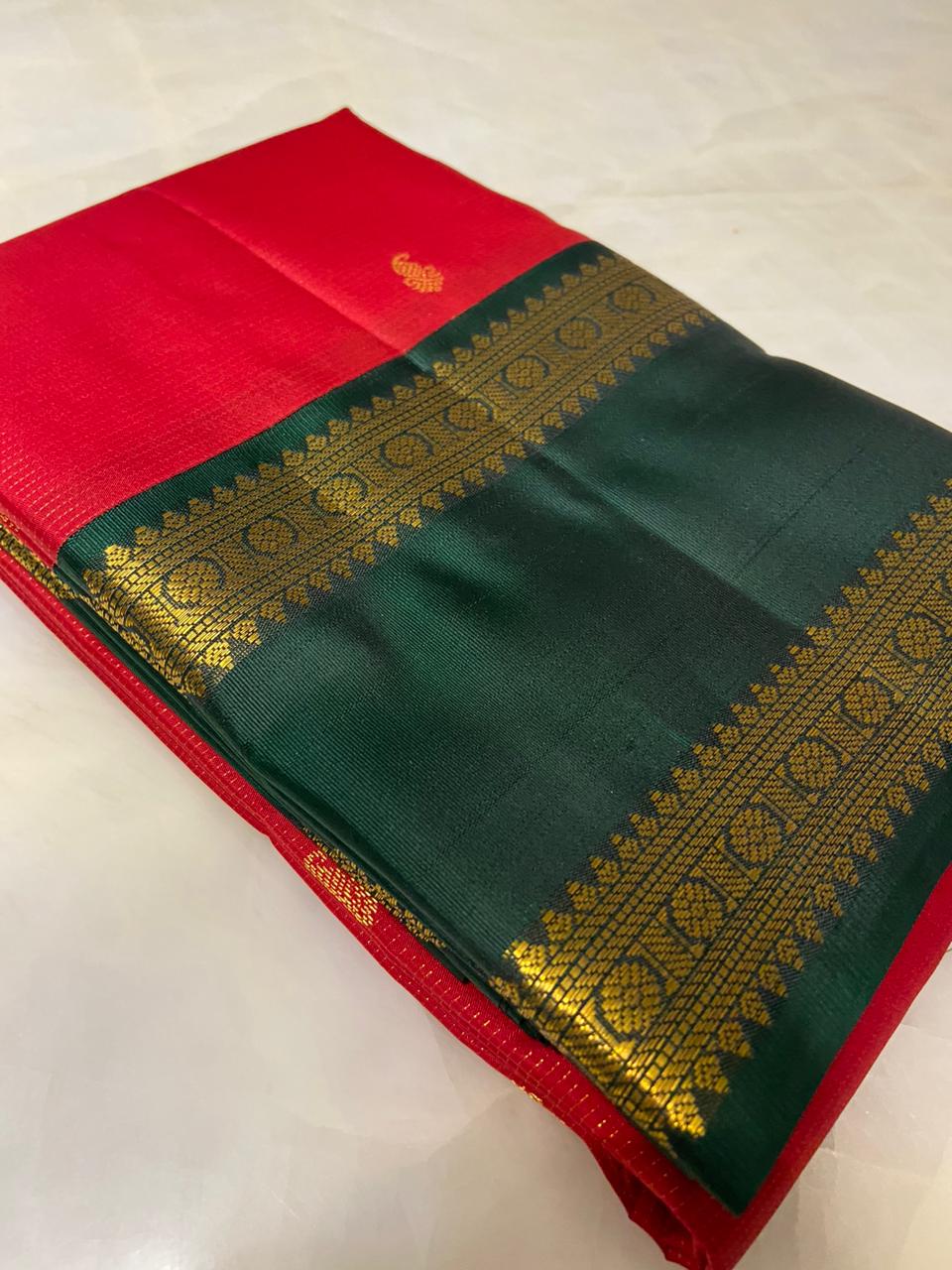 Pure Zari handloom Kanjeevaram silk mark certified saree