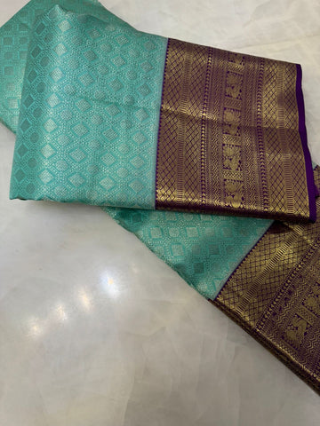 Pure Zari handloom Kanjeevaram silk mark certified saree