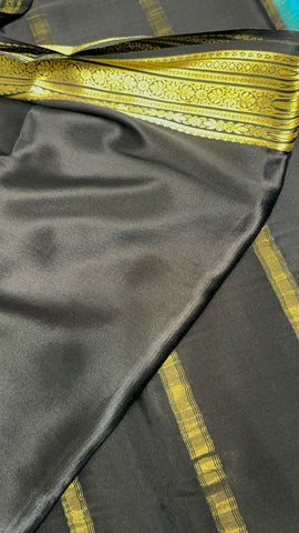 Pure crepe mysore silk saree silk mark certified 100 GSM