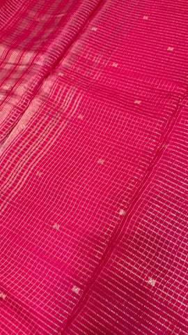 Premium semi Kolkata crepe silk saree (pink)
