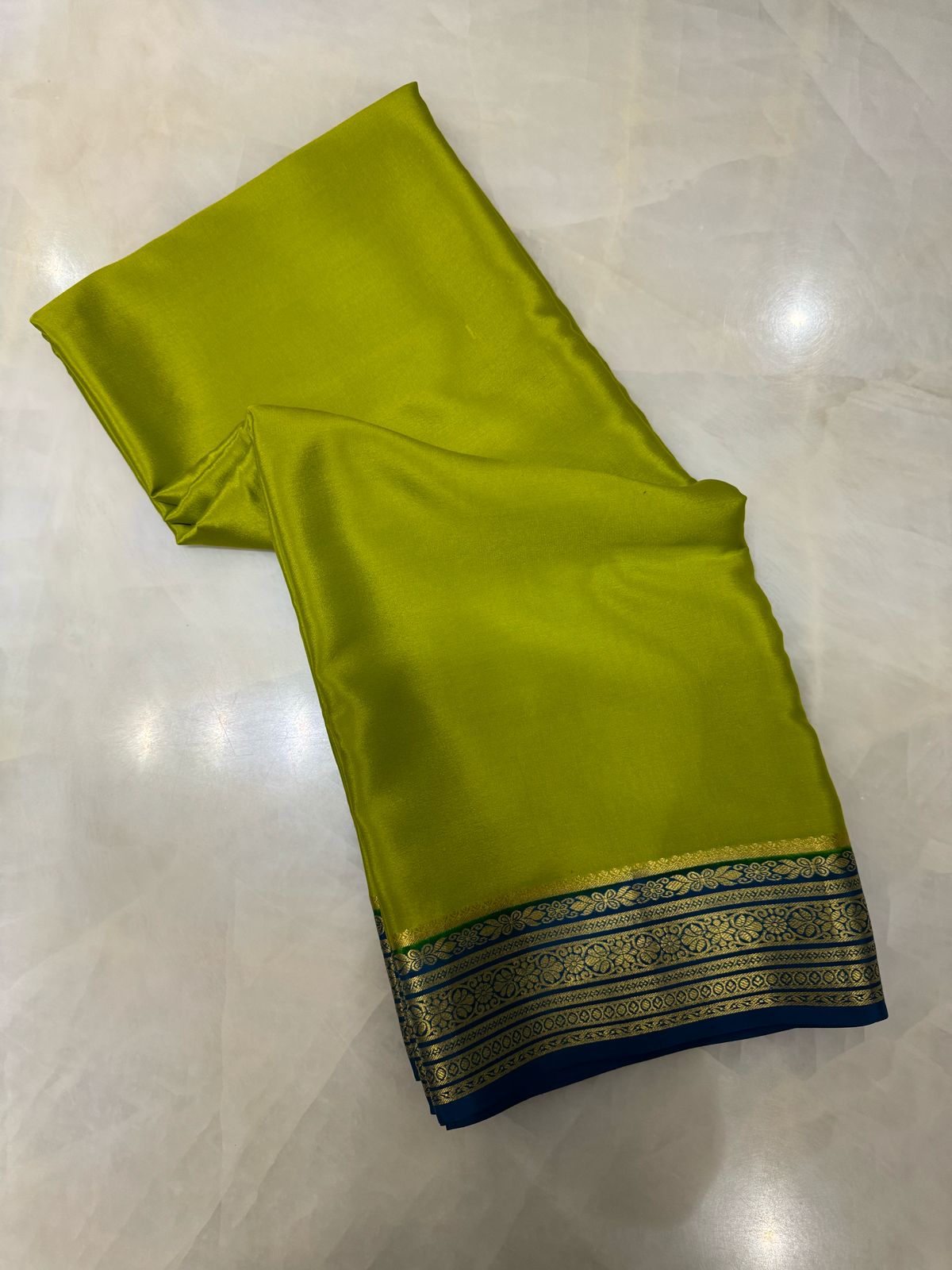 Pure crepe mysore silk saree silk mark certified 100 GSM