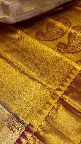Pure Meenakari zari handloom Kanjeevaram silk mark certified saree