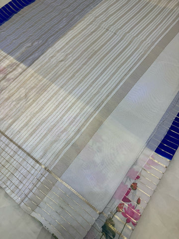 Pure mix crepe mysore silk saree