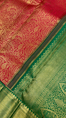 Pure zari handloom Kanjeevaram silk mark certified saree